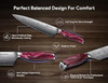 PIKLOHAS 14 Pieces Knife Set Magnetic Holder Ultra Sharp Stainless Steel - Red