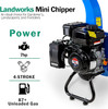 Landworks Mini Wood Chipper Shredder Mulcher 7HP Compact Design 3" GUO033 - Blue
