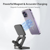 KU XIU X55 Fast Wireless Charger Magnetic Foldable 3 in 1 - BLACK