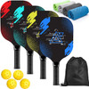 AOPOUL Pickleball Set 4 Premium Wood Paddles Cushion Comfort Grip - MULTI-COLOR