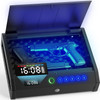 Holewor Biometric Gun Safes for Pistols with LCD Display, 2 Gun Capacity - BLACK