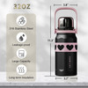 GOOM 32 oz Thermos for Hot and Cold Drinks, Steel, GE-CK22AW-B15 - Black, Pink