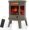 REALSMART Electric Fireplace Heater 22'' Freestanding Stove Infrared - BROWN