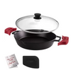 CUISINEL Pre-Seasoned Cast Iron Dual Handle Skillet Lid 12" CBR-12-G - Black