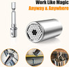 KUSONKEY Super Universal Socket 7mm-19mm w/ Drill Adapter, US-TO-7-19 - Silver