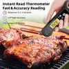 BILITASE Instant Read Meat Thermometer for Grill and BBQ - Black