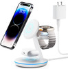 PEXXUS 3 in 1 Fast Magnetic Charging Station for Apple Devices,15W W309 - White
