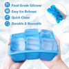 Meidong Ice Cube Trays 3 Pack Food-Grade Silicone Ice Cube Trays - Blue