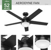 Hunter Fan Company 51314 Aerodyne Ceiling Fan, 52 - Matte Black Hunter Fan Company 51314 Aerodyne Ceiling Fan, 52 - Matte Black
