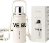GOOM THE GRIP 32 OZ INSULATED WATER BOTTLE WITH LID, WIDE MOUTH - WHITE