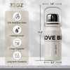 GOOM THE GRIP 32 OZ INSULATED WATER BOTTLE WITH LID, WIDE MOUTH - WHITE