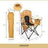 ARROWHEAD OUTDOOR PORTABLE FOLDING CAMPING QUAD CHAIR CUP - CUP-HOLDER- TAN