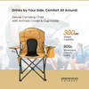 ARROWHEAD OUTDOOR PORTABLE FOLDING CAMPING QUAD CHAIR CUP - CUP-HOLDER- TAN