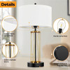 BesLowe Touch Control Bedside Table Lamps Set of 2 T0351-BK-WH-27 - Gold