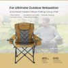 ARROWHEAD OUTDOOR PORTABLE FOLDING CAMPING QUAD CHAIR W/ 6-CAN COOLER - BROWN