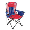 ARROWHEAD OUTDOOR PORTABLE FOLDING CAMPING QUAD CHAIR 6-CAN COOLER AMERICAN FLAG
