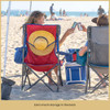 ARROWHEAD OUTDOOR PORTABLE FOLDING CAMPING QUAD CHAIR 6-CAN COOLER AMERICAN FLAG
