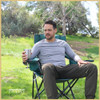 ARROWHEAD OUTDOOR Portable Folding Camping Quad Chair w/ 6-Can Cooler Green