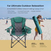 ARROWHEAD OUTDOOR Portable Folding Camping Quad Chair w/ 6-Can Cooler Green