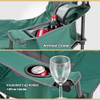 ARROWHEAD OUTDOOR Portable Folding Camping Quad Chair w/ 6-Can Cooler Green