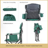 ARROWHEAD OUTDOOR Portable Folding Camping Quad Chair w/ 6-Can Cooler Green
