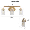 KSANA Gold Vanity Lights, 3-Light Modern Bathroom Light Fixture KSANA Gold Vanity Lights, 3-Light Modern Bathroom Light Fixture