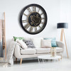 27 inch Large Real Moving Gears Wall Clock with Toughened Glass Cover