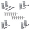 CROWNWALL SLAT WALL ACCESSORIES HEAVY DUTY STEEL HOOK KIT 20PCS, CW20-K - Silver