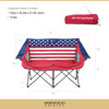 ARROWHEAD OUTDOOR Folding Double Duo Camping Chair Loveseat KKS0323U -Red/White