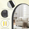 BEAUTYPEAK 26"X38" Arch Bathroom Mirror Wall Mounted Mirror Vanit - Black