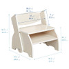 ECR4KIDS FLIP-FLOP STEP STOOL AND CHAIR KIDS FURNITURE, ELR-14444-WW, WHITE WASH