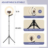 Sensyne 12" Ring Light with 62" Tripod Stand LED Selfie Circle Light - BLACK