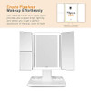 AirExpectal Makeup Mirror Vanity Mirror with Lights 72 LED Trifold - White