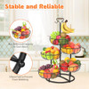 PouHenier.jh 5 Tier Large Fruit Bowl and Vegetable Basket - BLACK