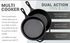 CUISINEL PRE-SEASONED CAST IRON 2-IN-1 3 QUART DUTCH OVEN LID SET - BLACK