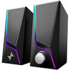 NYLAVEE COMPUTER SPEAKERS PC 6 LIGHTING MODES USB POWERED SK400 - BLACK