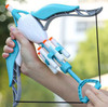 ZUMMY TUBE BLASTER ARCHERY SET, FOAM ARROW SHOOTING AND LAUNCHER - Blue/White