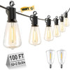 Brightown Outdoor Solar String Lights Waterproof 100 Feet Shatterproof Bulbs