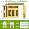 LAWMOLIW Bag Storage Organizer, 6 in 1 Foil and Plastic Wrap Dispenser - NATURAL