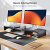 LORYERGO Dual Monitor Stand with 2 Slots for Phone and Tablet, Vintage