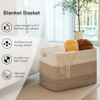 OIAHOMY Super Large Blanket Basket 25”x16”x16”(108L) - Gradient Brown