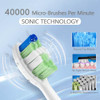 JTF Sonic Electric Toothbrush Travel Case 6 Brush Heads JTF-P200 - White