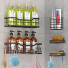 DILEASIR Shower Caddy Organizer Set 5Pack Adhesive Shelves HK28003-BLK - Black