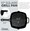 CUISINEL CAST IRON SQUARE GRILL PAN - 10.5 INCH