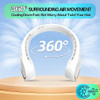 KIDEE R5 Portable Neck Fan 3 Speeds Adjustable Wearable Neckband R5-IVORY/WHITE