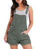 ANRABESS OVERALL WOMEN SUMMER LOOSE FIT SHORTS DENIM ROMPER S - ARMY GREEN
