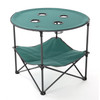 ARROWHEAD OUTDOOR 28” PORTABLE FOLDING TABLE 4 CUP HOLDERSNO KKS0231U - GREEN