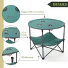 ARROWHEAD OUTDOOR 28” PORTABLE FOLDING TABLE 4 CUP HOLDERSNO KKS0231U - GREEN