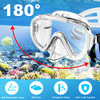 Zipoute Snorkel Dry Top Snorkeling Gear Panoramic Anti-Leak M61019 - White