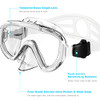 Zipoute Snorkel Dry Top Snorkeling Gear Panoramic Anti-Leak M61019 - White